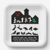 18 Halloween Tangram Afbeeldingen Papieren Bordje (Voorkant)