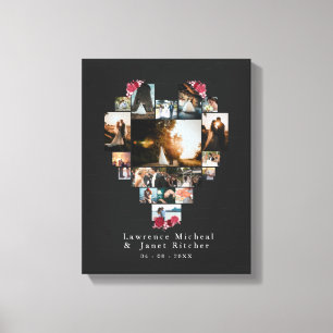  18 Hartvormig Foto Collage voor haar /hem Canvas Afdruk