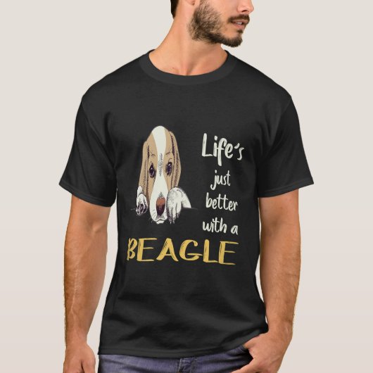 18 Het leven is gewoon beter met een Beagle T-shirt (Voorkant)