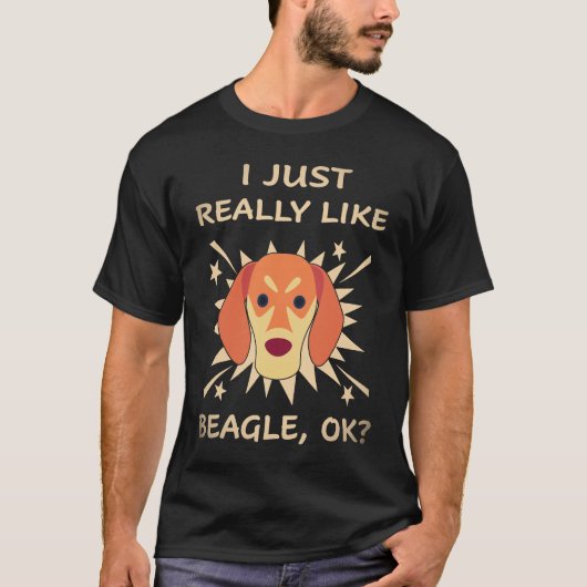 18 Ik vind Beagle gewoon echt leuk T-shirt (Voorkant)