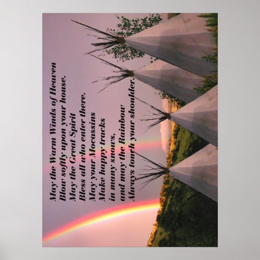 18-inch x24-inch canvas Cherokee Blessing Prayer P Poster (Voorkant)