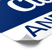 18-inch x 24-inch Afstuderen blauw papier Poster (Hoek)