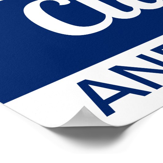 18-inch x 24-inch Afstuderen blauw papier Poster (Hoek)