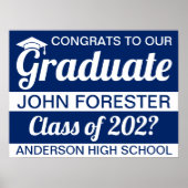 18-inch x 24-inch Afstuderen blauw papier Poster (Voorkant)