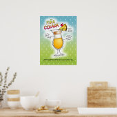 18-inch X 24-inch POSTER - PINA COLADA RECIPE COCK (Keuken)