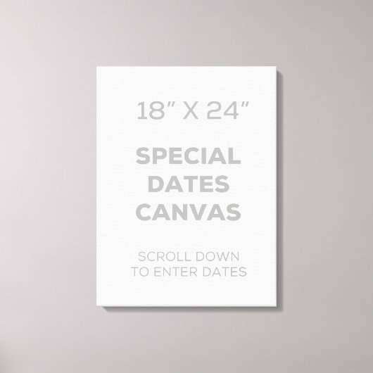 18-inch x 24-inch speciaal datumdoek canvas afdruk (Voorkant)