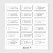 18 Individueel adres Sans Serif Company Logo Sticker (Vel)