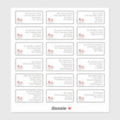 18 Individuele bruiloft Gast Naam Adressen Bloemen Sticker (Vel)