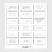 18 individuele bruiloft gast naam adressen sticker (Vel)