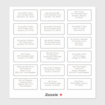 18 individuele bruiloft gast naam adressen