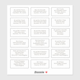 18 individuele bruiloft gast naam adressen sticker