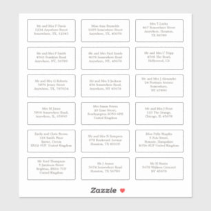 18 individuele bruiloft gast naam adressen sticker