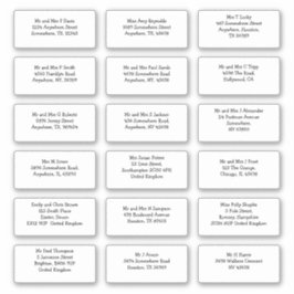 18 Individuele Gast Naam Adres Verzending Sticker