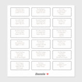 18 Individuele gastnaam Adressen Modern Brown Sticker (Vel)
