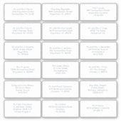 18 Individuele naam Adres Bruiloft Gast Eenvoudig Sticker (Voorkant)