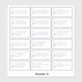 18 Individuele naam Adres Bruiloft Gast Floral Sticker (Vel)