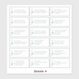 18 Individuele naam Adres Bruiloft Gast Floral Sticker