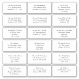 18 Individuele naam Adres Bruiloft Gast Italic Sticker