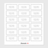 18 Individuele naam van de gast en bedrijf Sticker (Vel)