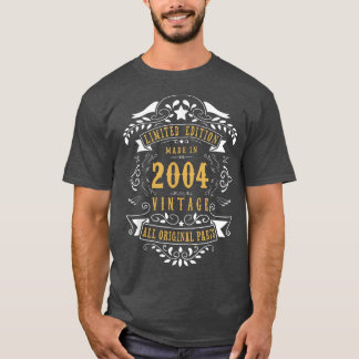 18 jaar 18e verjaardag geboren in 2004 jongens t-shirt