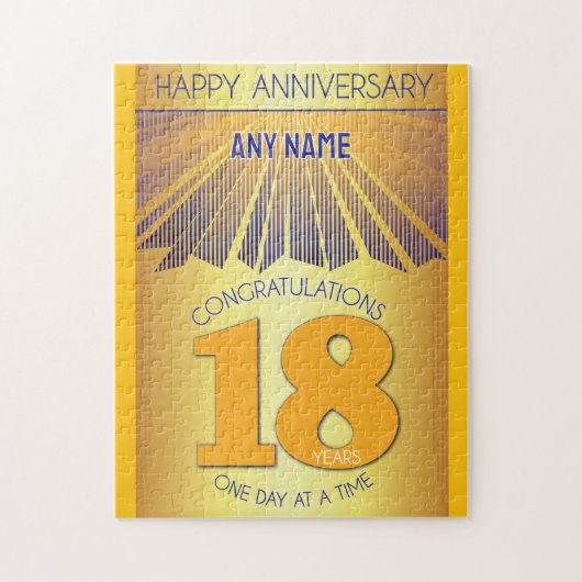 18 Jaar | AA 12 Stappen Jubileum Persoonlijk Legpuzzel (Verticaal)