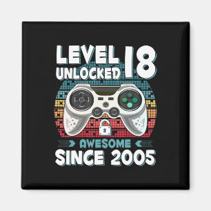 18 jaar BDay Son Boy Fun Gamer 18 jaar oude geboor Magneet
