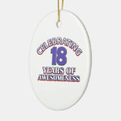 18 jaar bewustwording vieren keramisch ornament (Links)