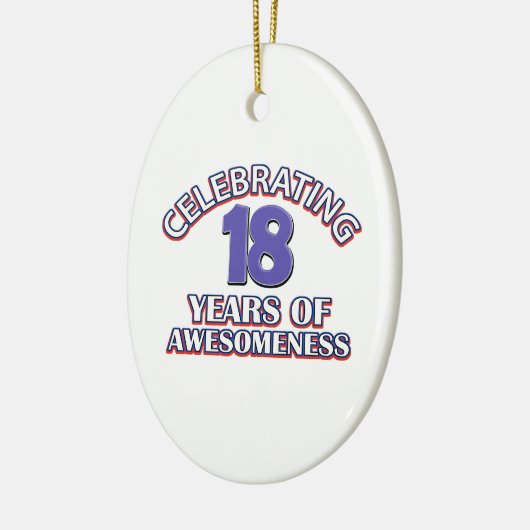 18 jaar bewustwording vieren keramisch ornament (Links)