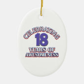 18 jaar bewustwording vieren keramisch ornament (Voorkant)