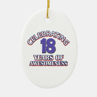 18 jaar bewustwording vieren keramisch ornament