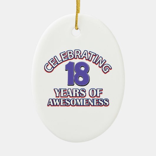 18 jaar bewustwording vieren keramisch ornament (Voorkant)