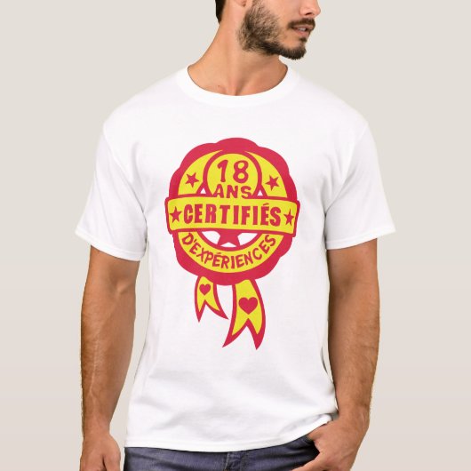 18 jaar certificering van het logo-experiment t-shirt (Voorkant)