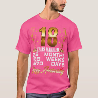 18 jaar gehuwd Funny 18th Wedding Jubileum T-shirt