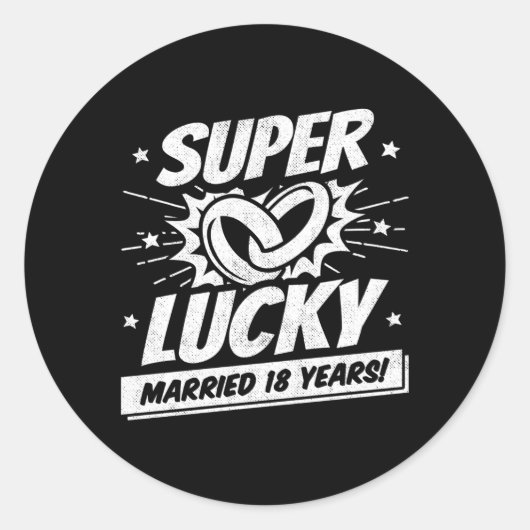 18 jaar getrouwd 18e bruiloft Jubileum Ronde Sticker (Voorkant)