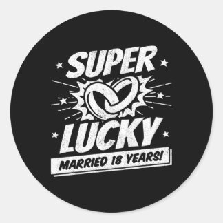18 jaar getrouwd 18e bruiloft Jubileum Ronde Sticker