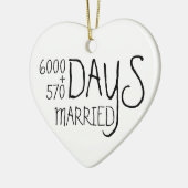 18 Jaar Getrouwd Geliefd Keramisch Ornament (Links)