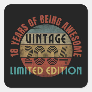 18 jaar geweldig zijn vintage 2004 limited edi vierkante sticker