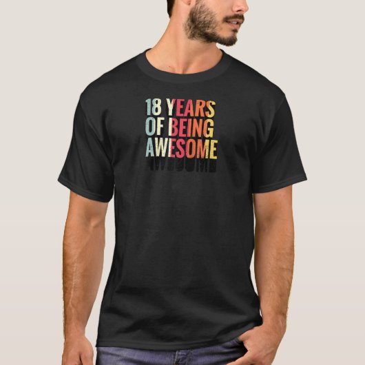 18 jaar Geweldige 18 jaar 18e geboortejaar T-shirt (Voorkant)
