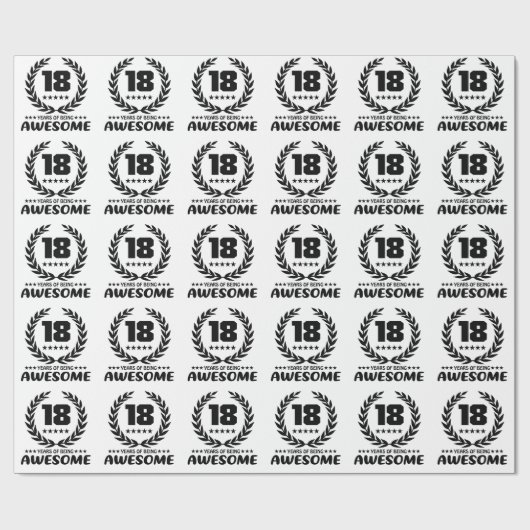 18 jaar Geweldige Cadeaupapier (Vlak)