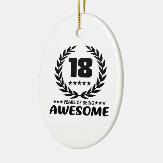 18 jaar Geweldige Keramisch Ornament (Links)