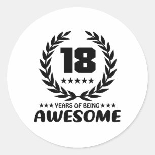 18 jaar Geweldige Ronde Sticker