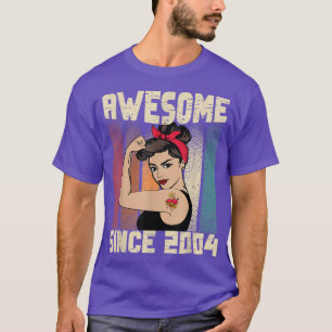 18 jaar Geweldige sinds 2004 18e verjaardag vrouwe T-shirt