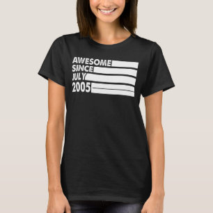 18 jaar Geweldige sinds juli 2005 18e verjaardag T-shirt