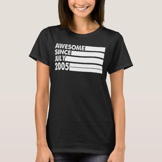 18 jaar Geweldige sinds juli 2005 18e verjaardag T-shirt (Voorkant)