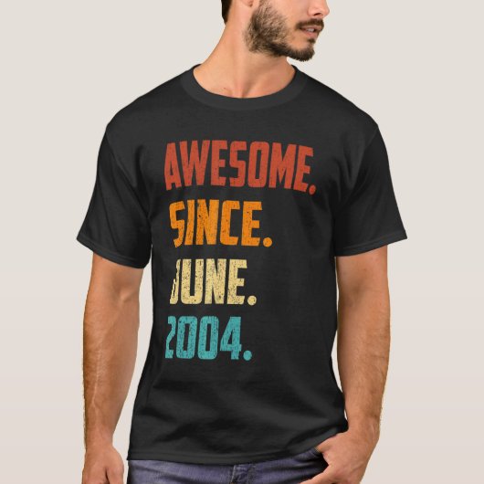 18 jaar Geweldige sinds juni 2004 18e verjaardag T-shirt (Voorkant)