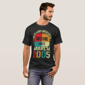 18 jaar Geweldige sinds maart 2005  18e geboorte T-shirt (Voorkant volledig)