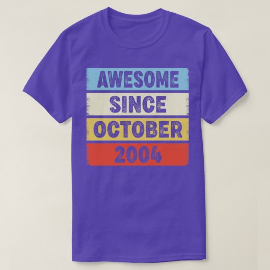 18 jaar Geweldige sinds oktober 2004 18e geboorte T-shirt (Design voorkant)