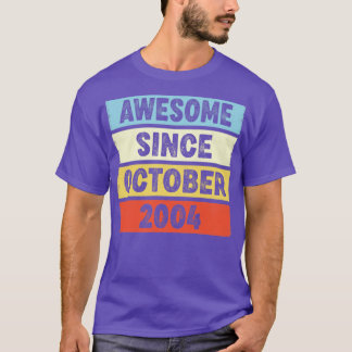 18 jaar Geweldige sinds oktober 2004 18e geboorte T-shirt