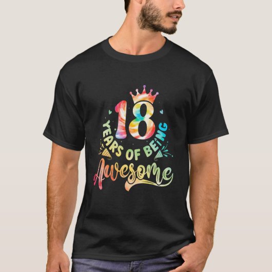 18 jaar Geweldige viering 18e verjaardag T-shirt (Voorkant)