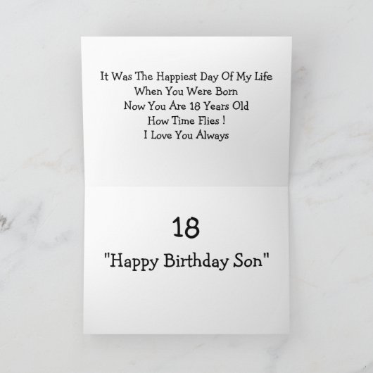 18 jaar Kaart (Binnen)